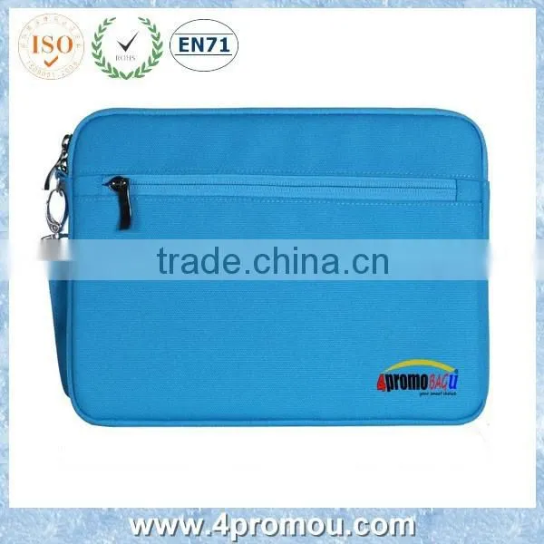 Canvas Zipper Tablet Bag Handbag Laptop Sleeve for Student Blue photo-2