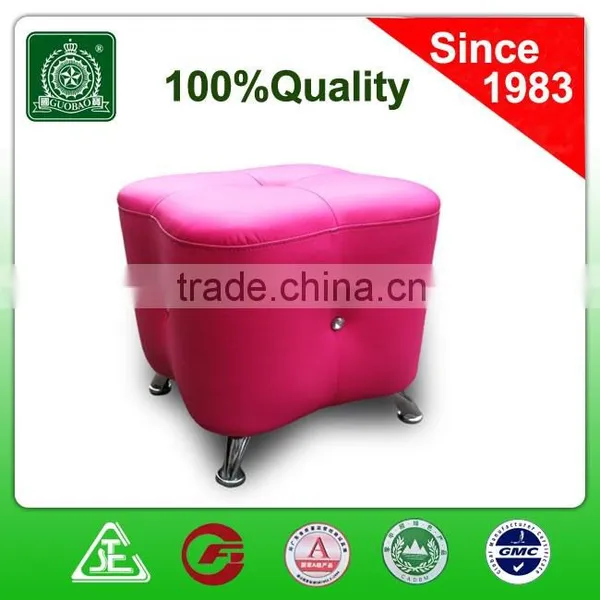 Very Nice Pink Leather Flowery Storage Ottoman photo-5