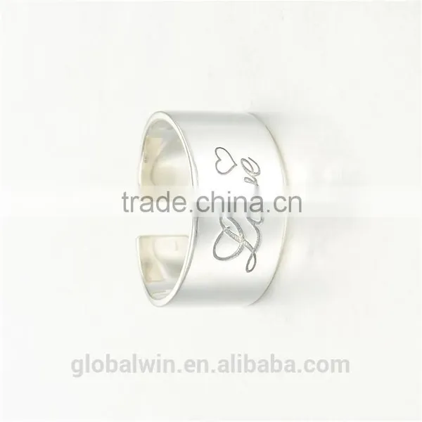 925 Silver Open Adjustable Fashion Love Alphabet Finger Ring For Valentine'S Day Gift photo-2
