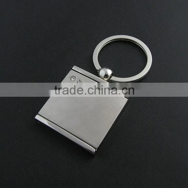 Photo Frame Keychain Polished Chrome Metal Rectangle Shaped Frames Keyring Key Chain Ring Keyfob