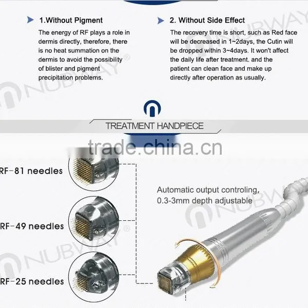 Nubway Three Kinds of Microneedle Tips 25pin/ 49pin/ 81pin rf Fractional Micro Needle Machine photo-4