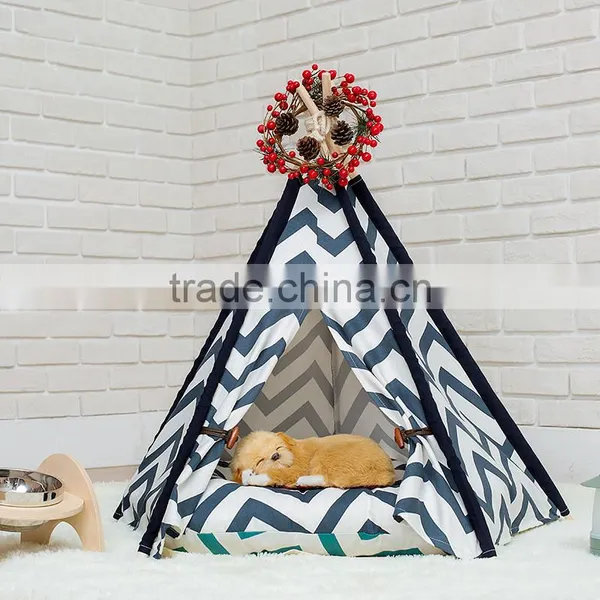 New Custom Chevron Style Wholesale Dog Play Sleep Pet Teepee Tent photo-5