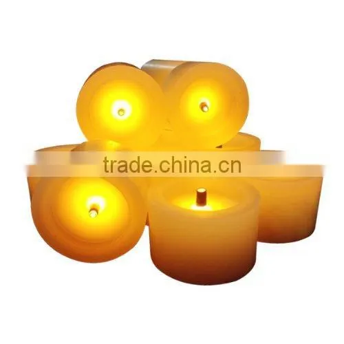 Flameless Paraffin Yellow Amber Flickering Wax Candles With Timer LED Battery Powered Candles photo-4