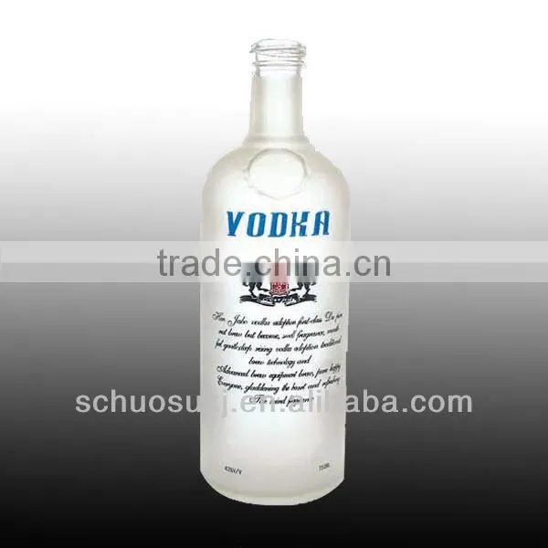 Item 0818 Good Quality Wholesale 750ml Frosted Glass Wine Bottle for Vodka,and Whisky photo-2