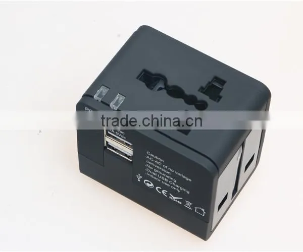 Factory High Quality Universal Travel Adapter With Double USB Charger World Travel Adapter USB Travel Adapter of 1000MA photo-5