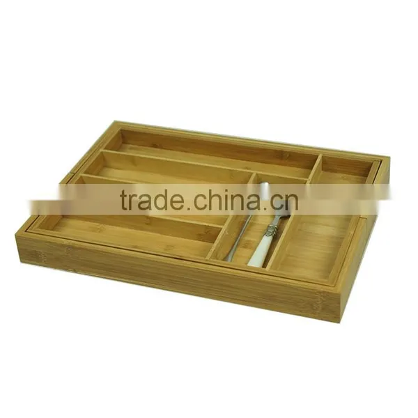 Store More 7-Slot Expandable Bamboo Culter Tray Silverware Drawer Organizer photo-3