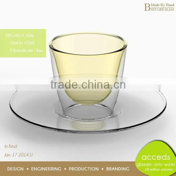 Fashional Commercial Used Clear Glass Coffee Cup With Plate photo-3