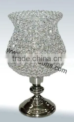New Design Silver Metal Candle Holder With Crystal photo-3