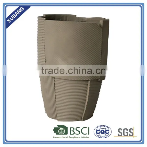 Modern Poly Resin Big Size Ribbed Patch Vase photo-3