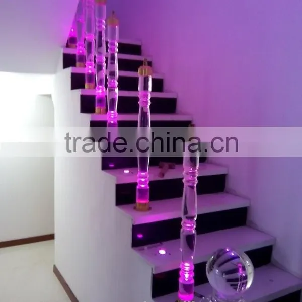 Jingyage Custom Modern New Designs Crystal Stair Balusters Home Stair Decoration Railing Crystal Balustrade Modern Spiral Stair photo-2