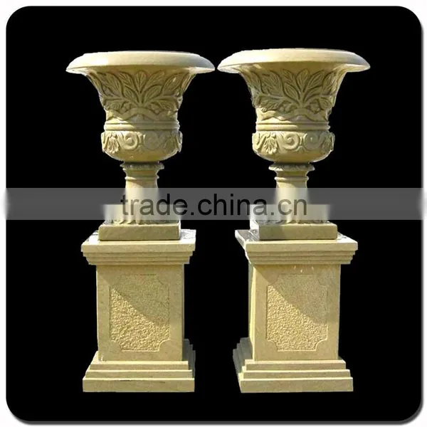 Decorative Garden Stone Pot Flowerpot Stand for Sale photo-2
