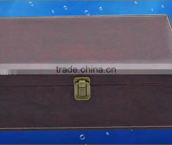 Hot Sale Bottle Shape Leather Wholesale Wine Gift Box photo-3