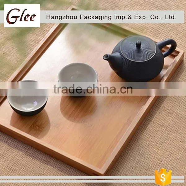 Popular Pretty Hot Sale Rectangle Shape Bamboo Serving Tray In Tea House photo-2