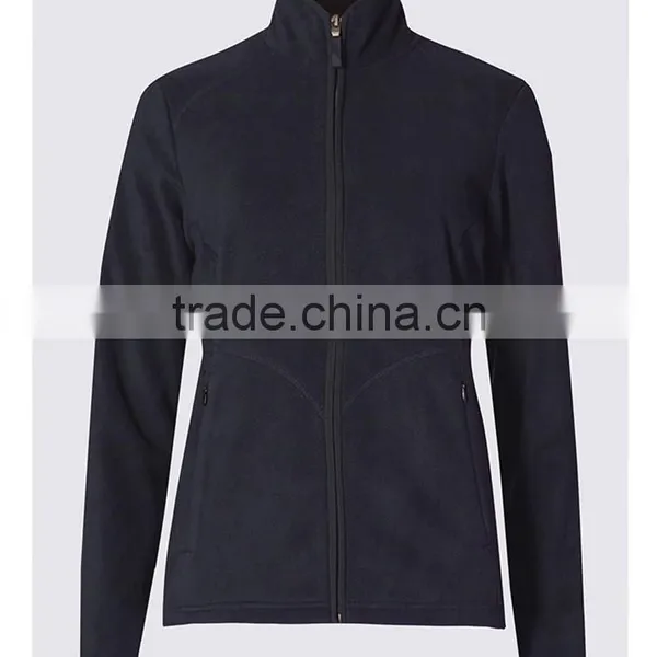 Plain Color Polar Fleece Fabric Warm Women Jacket photo-3