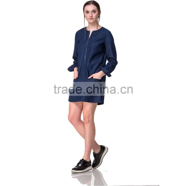 Guangzhou Domin Factory New Design Fashion Ladies Denim Dress photo-2