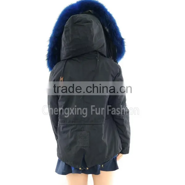 CX-G-P-01C Ladies Latest High Quality Fox Fur Real Fur Parka Coat for Sale photo-4