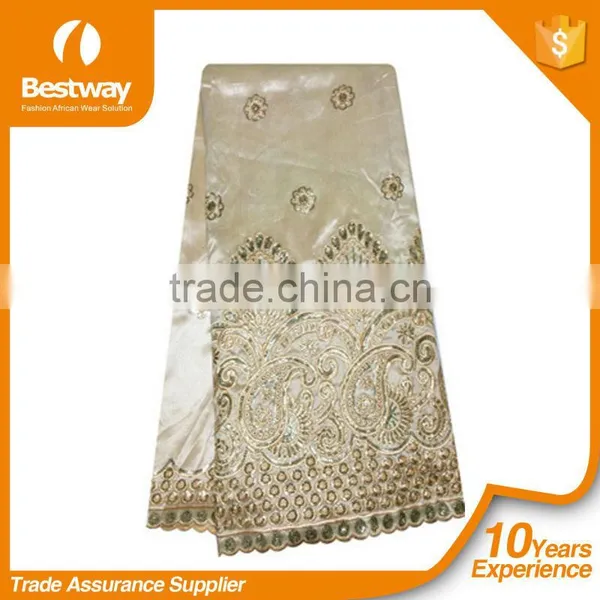 Bestwaytex New Design GP0051 Lace Dresses White Indian George Fabric For Party photo-5