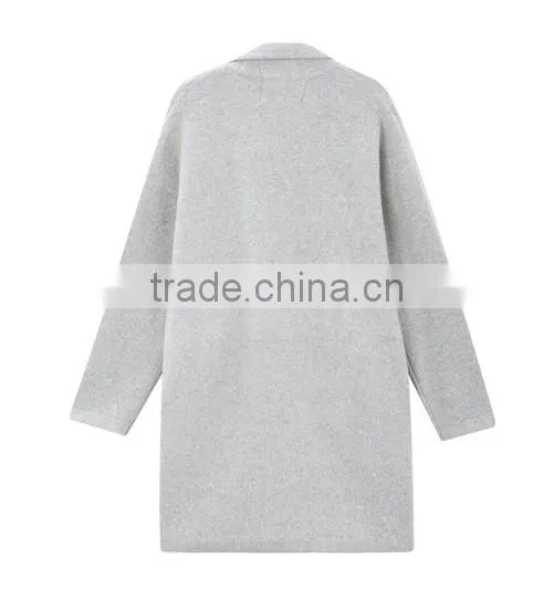 2018 Latest Fashion Lapel Collar Button Down Woolen Cardigan for Woman photo-3