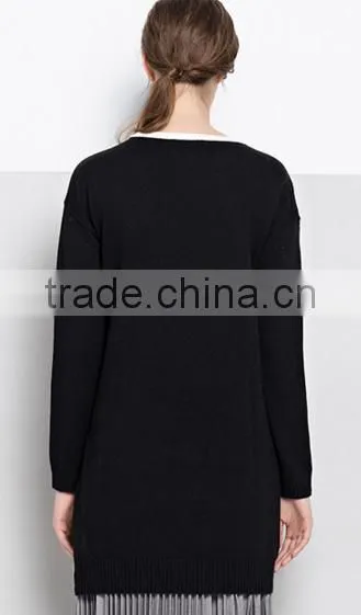 Best Price Two Colour Batwing Sleeve Woolen Sweater Design for Ladies photo-3