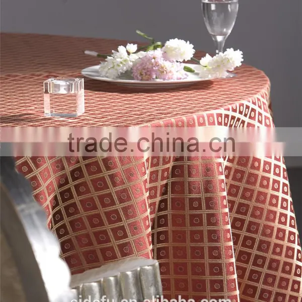 Custom Modern Design Table Linen Hotel Jacquard Round Table Cloth photo-4