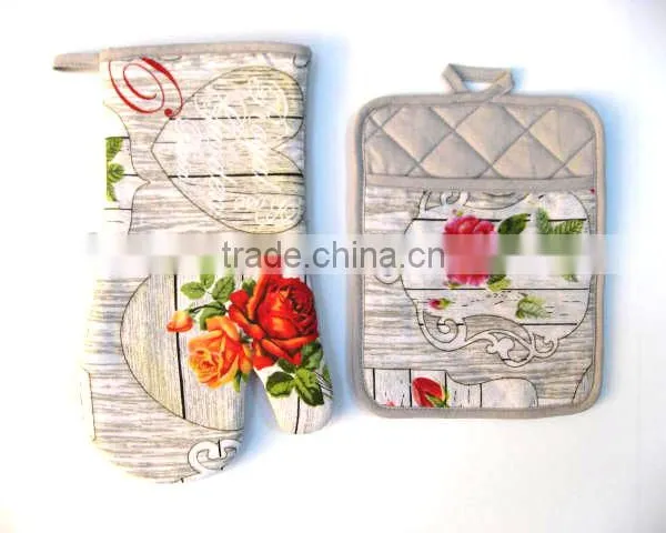 2 Pcs Kitchen Set Wooden Flower Pot Holder, Wooden Oven Glove photo-3