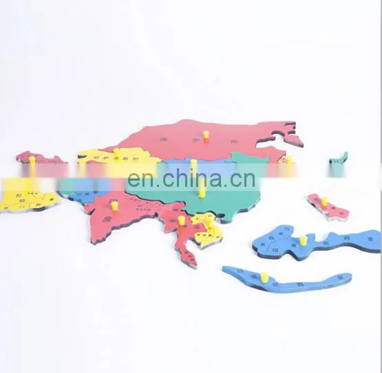 2017 Laser Cutting Montessori Wooden Puzzle Maple World Map With High Service photo-6