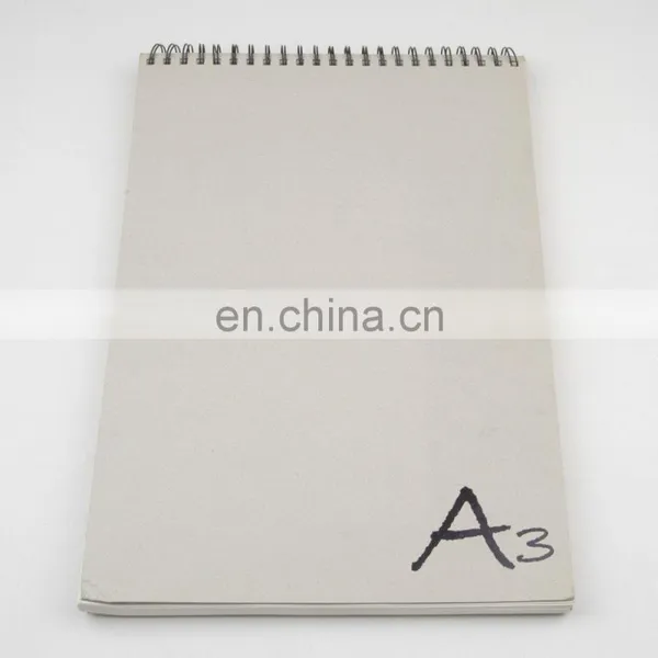 150gsm 60sheets Peforated Wire Bound Grey Hard Cover A3 Sketch Pad photo-5