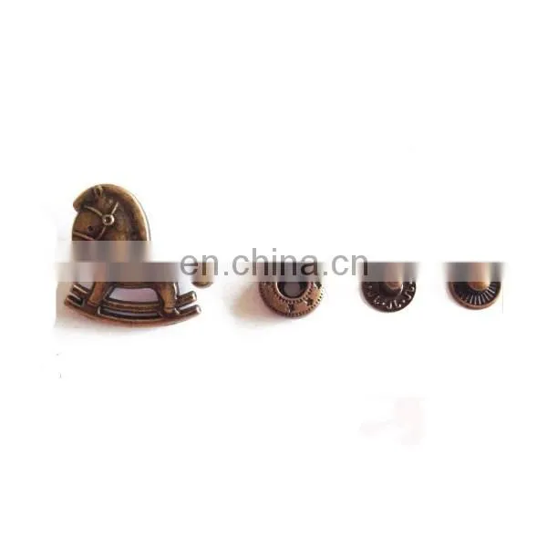 Fashion Snap Buttons Antique Bronze No.47 rocking horse metal snap button