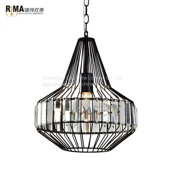 RM5129 Iron Pendant Light Interior Decorative Cage Industrial Vintage Pendant Lamps