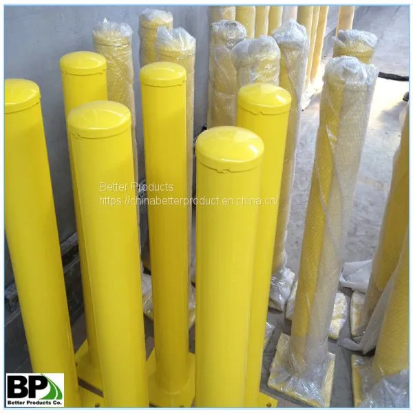 Steel Pipe Safety Bollard With Anchor Bolts