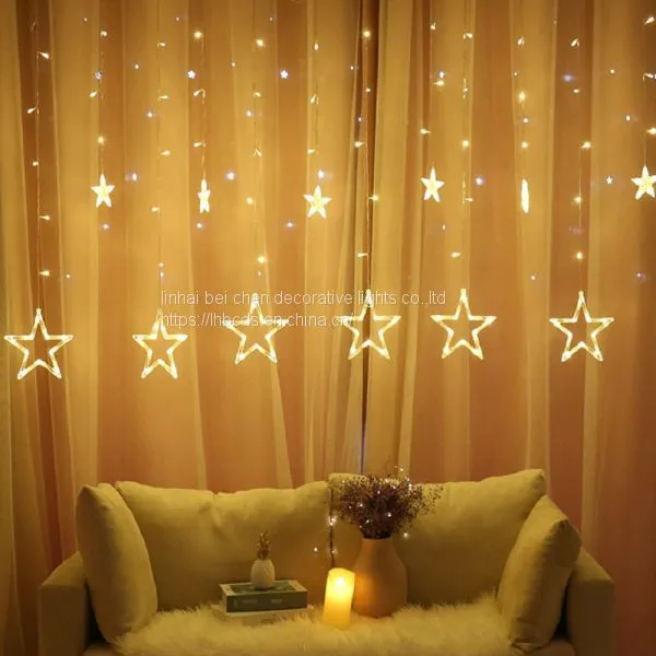 12 Stars 138 Led Curtain String Lights Factory Outlets Led Big Star Curtain Christmas Light Wholesale