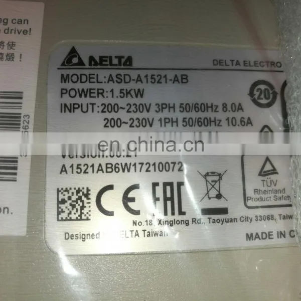 CNC Machine AC Servo Motor 1.5kw Delta ECMA-E31315RS 3 Phase Servo Drive ASD-A1512-AB photo-4