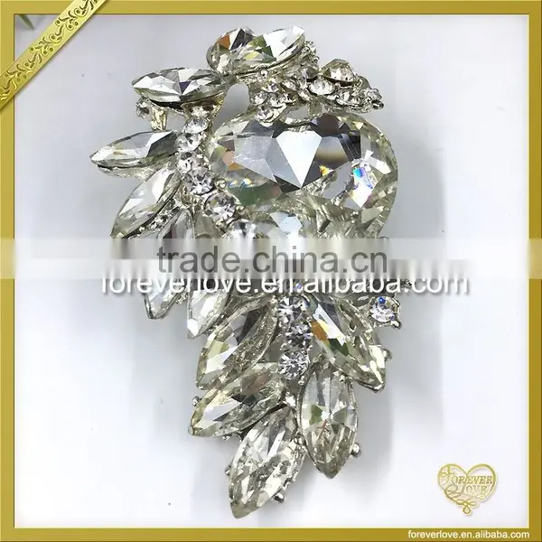 Best Discount Strass Crystal Sparkle Bridal Unique Vintage Rhinestone Brooches Wholesale FB-036 photo-2