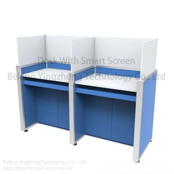 Height-adjustable Computer Desk Workstation Lifting Hidden Screen Language Lab Table Anti-disturb Cubicle Partiton Study Carrel Dividers