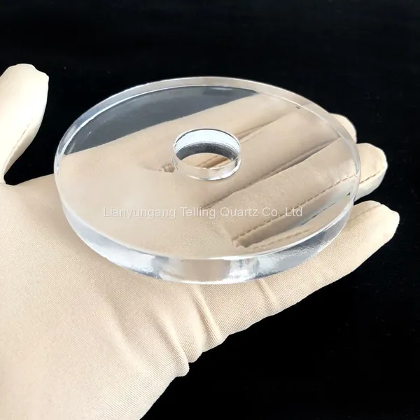 Laser Drilling Circular Clear Quartz Plate Sheet With Hole Optical Quartz Glass Plate Disc photo-5