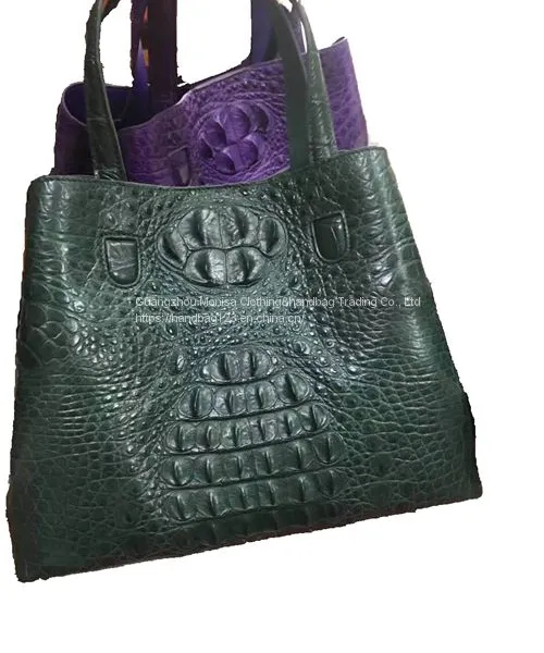 Crocodile Leather Large Bag Women's Bag Leather 2022 New Large-Capacity Bucket Bag Luxury Shoulder Messenger Handbag photo-3