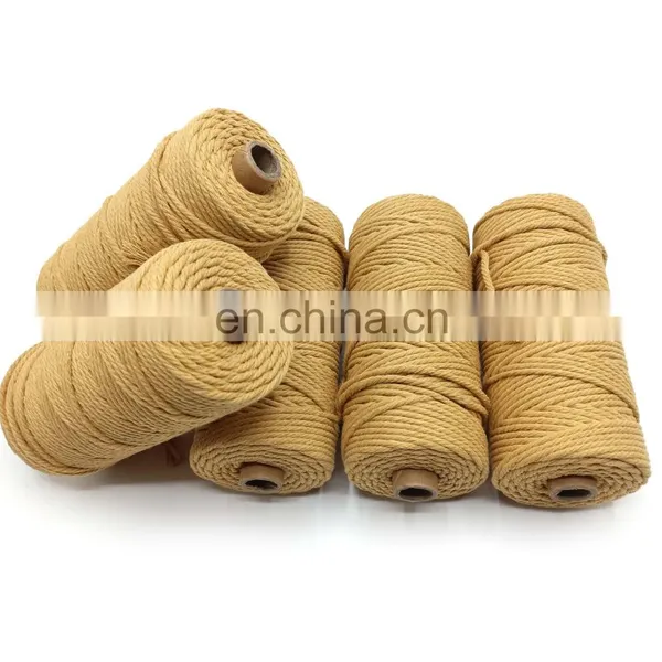 Natural Pure Mixed Polyester Cotton Rope Woven 6MM photo-4