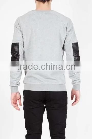 Sweatshirt With Patch/custom Design Sweatshirt With Patch/skin Fitted Leather Patch Sweatshirt photo-2