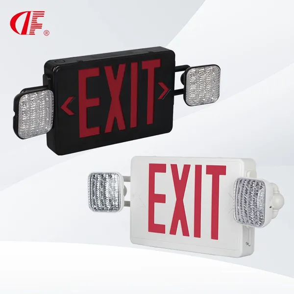 4.2W Green LED Exit Sign With Light, Daylight White Emergency Light, Two 360° Adjustable Head, Ceiling & Wall Mount for Stairways photo-5