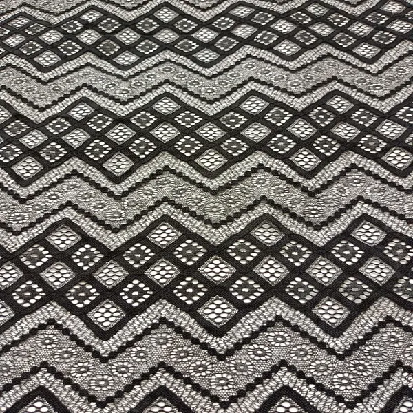XL668 New Black Geometry French Lace Design Style Elastic Lace Fabric