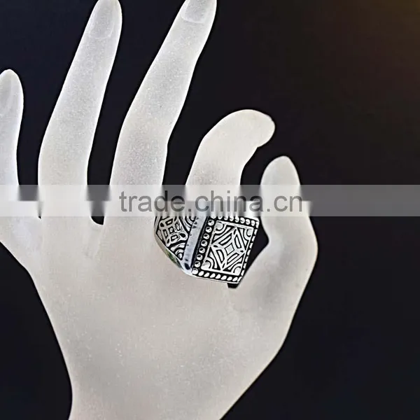 New Arrival Classic Design Jewelry Ring Black Silver Stainless Steel Signet Ring Supplier's Choice photo-6