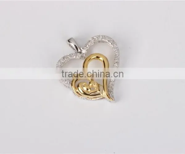 2016 Valentine's Day Gift for Girl Friend Heart Shape 10k Gold Fashion Pendant photo-2