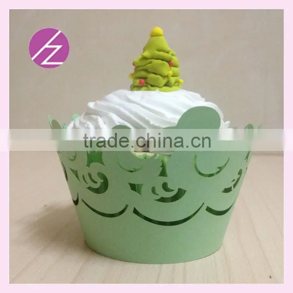 Wholesale Laser Cutting Baby Shower Baby Born Favor Customized Wedding Paper Cupcake Wrappers DG-87 photo-3