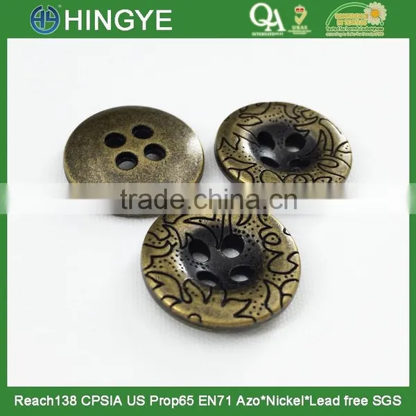 2015 Hot Selling 4 Holes Custom Metal Sew Button for Clothing M1556 photo-4