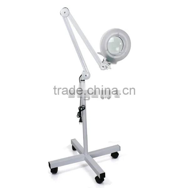 Pro 5X Diopter Rolling Stand Magnifying Lamp Beauty Tattoo Magnifier Adjustable photo-5