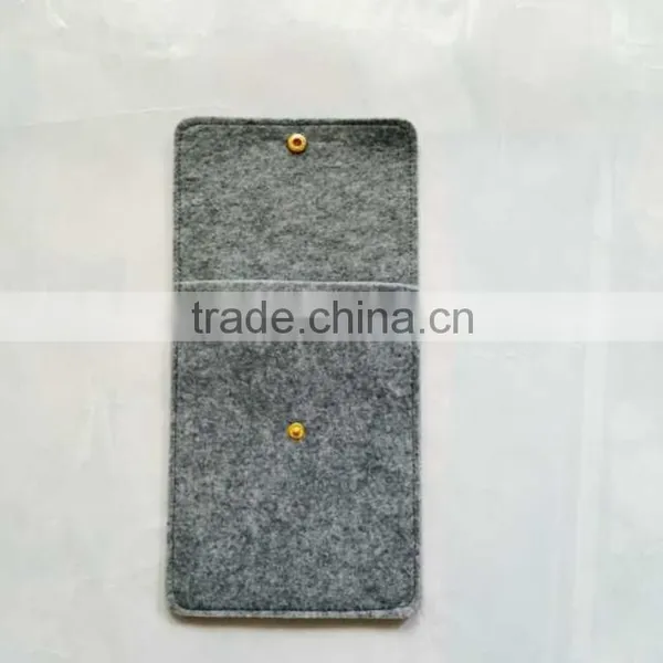 Custom Printed Grey Felt Button Pouch Snap Bag,jewel Pouches Bags photo-3