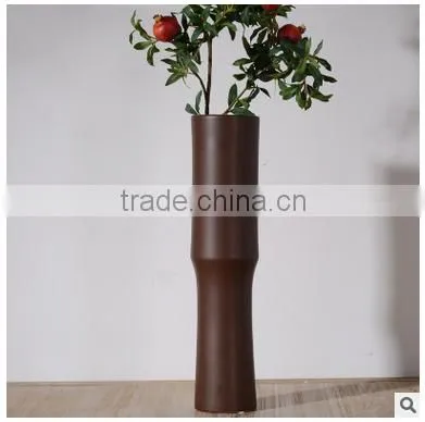 Chocolate Color Desk Tall Cylinder Vases From Jingdezhen Factory photo-2