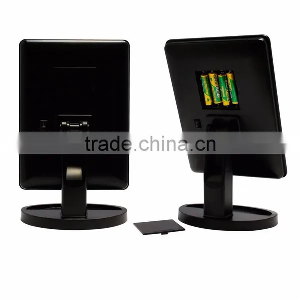 Touch Sensor Free Rotating LED Lighted Cosmetic Mirror Stand photo-4