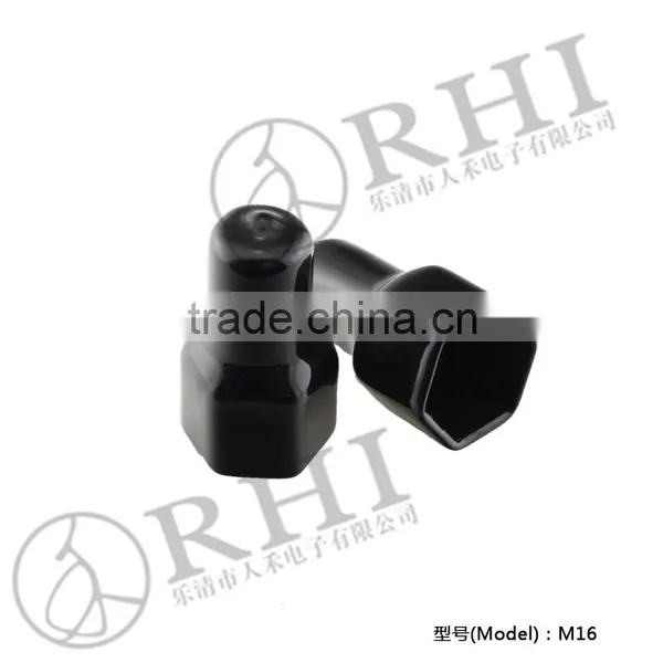 M16 Black threaded steel pipe cap, pvc pipe threaded cap