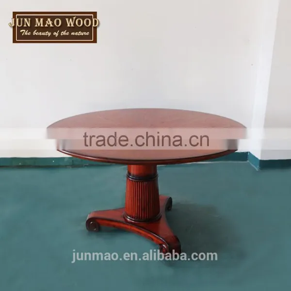 Oak Solid Wooden Furniture Big Round Dining Table China Classical Design For Restaurant 31''H photo-2